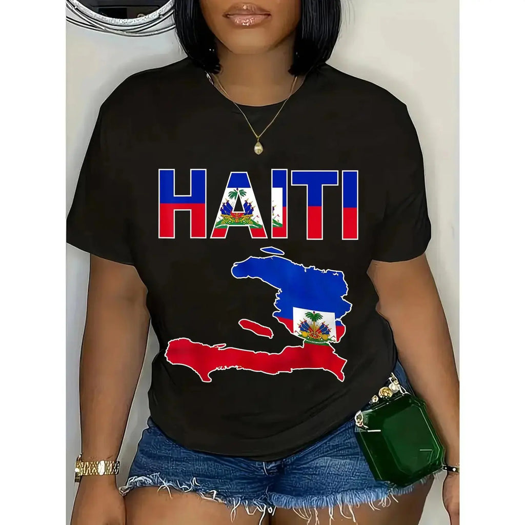 Haitian Flag Day Pride Tee: 100% Cotton Map Graphic T-Shirt