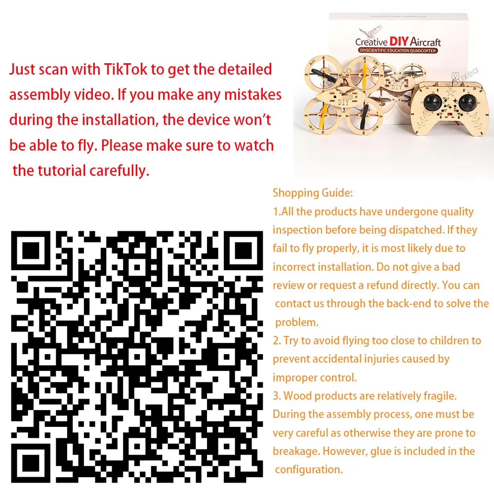 Beginner RC Training Toy Set – Pre-Tested Stunt Flip DIY Wooden Assembly Kit