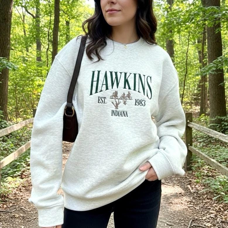 Embroidered Hawkins Indiana 1983 Sweatshirt | Vintage Aesthetic Crewneck