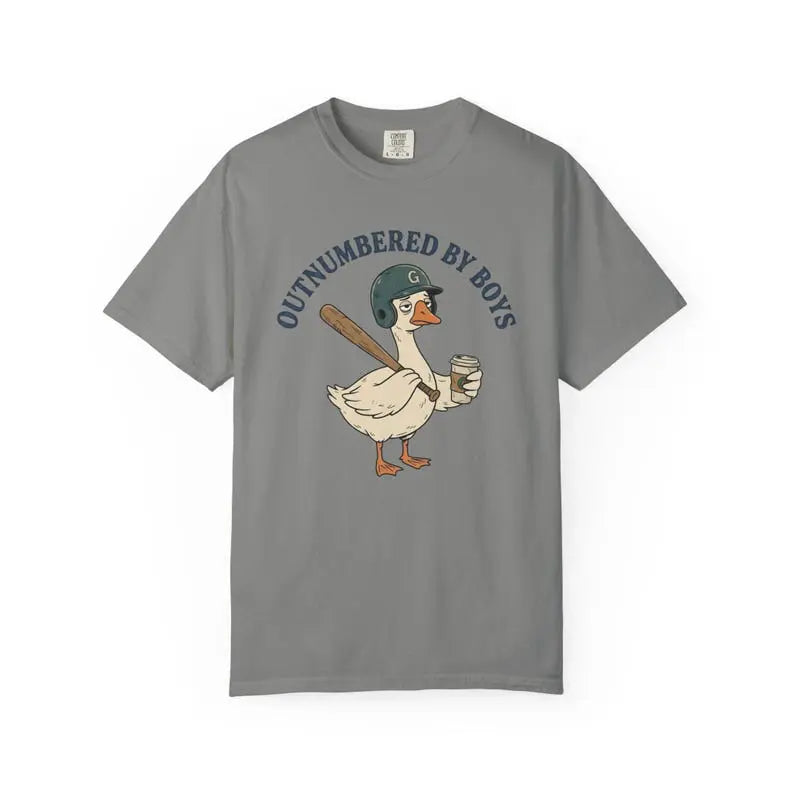 Comfort Colors Boy Mom Tee: Outnumbered Baseball Goose Graphic Unisex Shirt