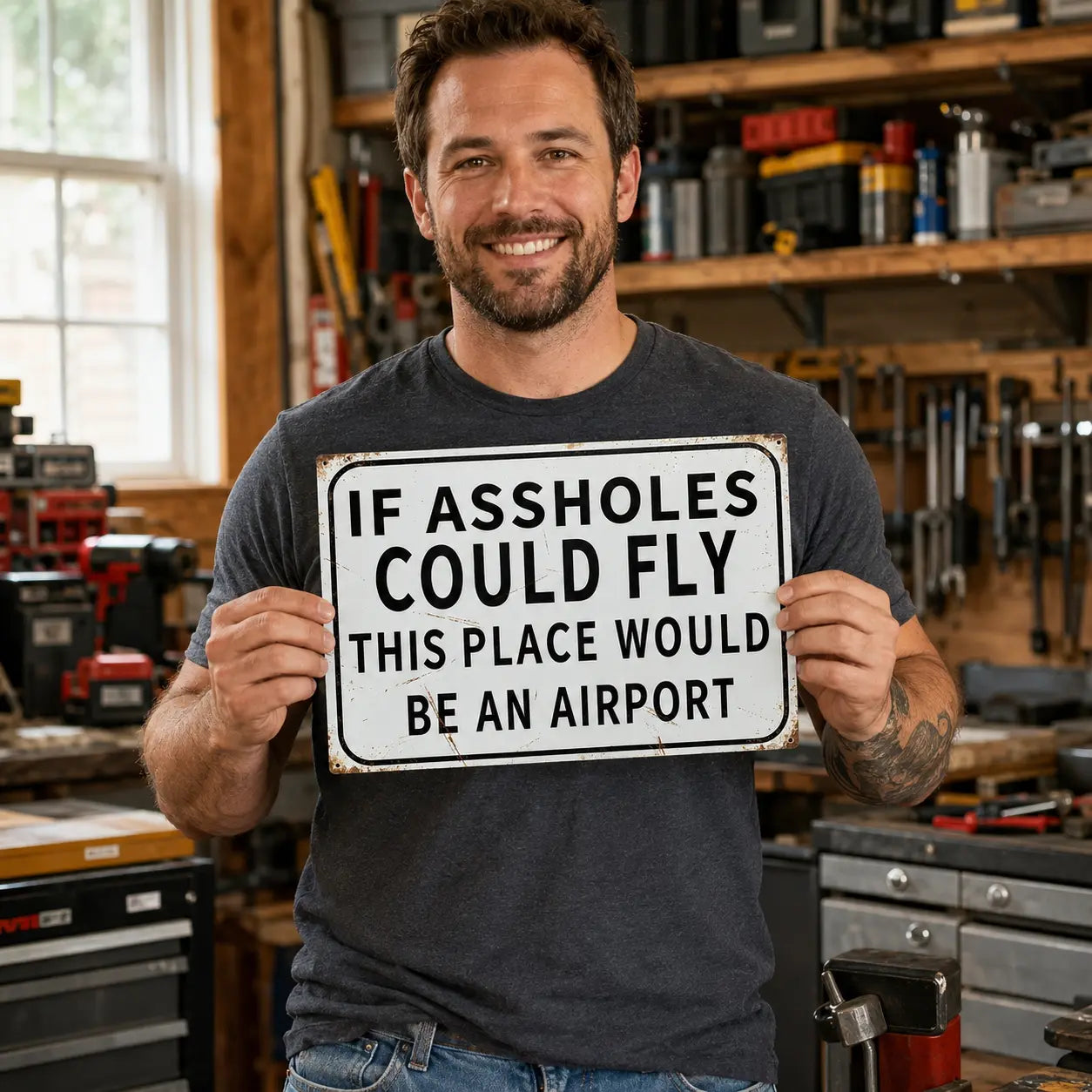 If Aholes Could Fly Metal Sign – 12x8 Inch Rustic Vintage Wall Decor