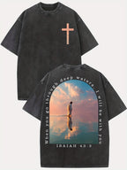 "Isaiah Verse" Cross Graphic Tee | 230g Heavyweight Washed Cotton