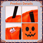 3/4 Pcs Halloween LED Candy Bucket – Reusable Non-Woven Trick or Treat Tote Bags