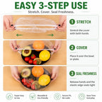 100-Pack Disposable Stretch Plastic Food Covers – Elastic Bowl Covers for Kitchen Storage