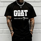 GOAT "God Over All" Men's Loose Streetwear Tee – Trendy Christian Urban Style