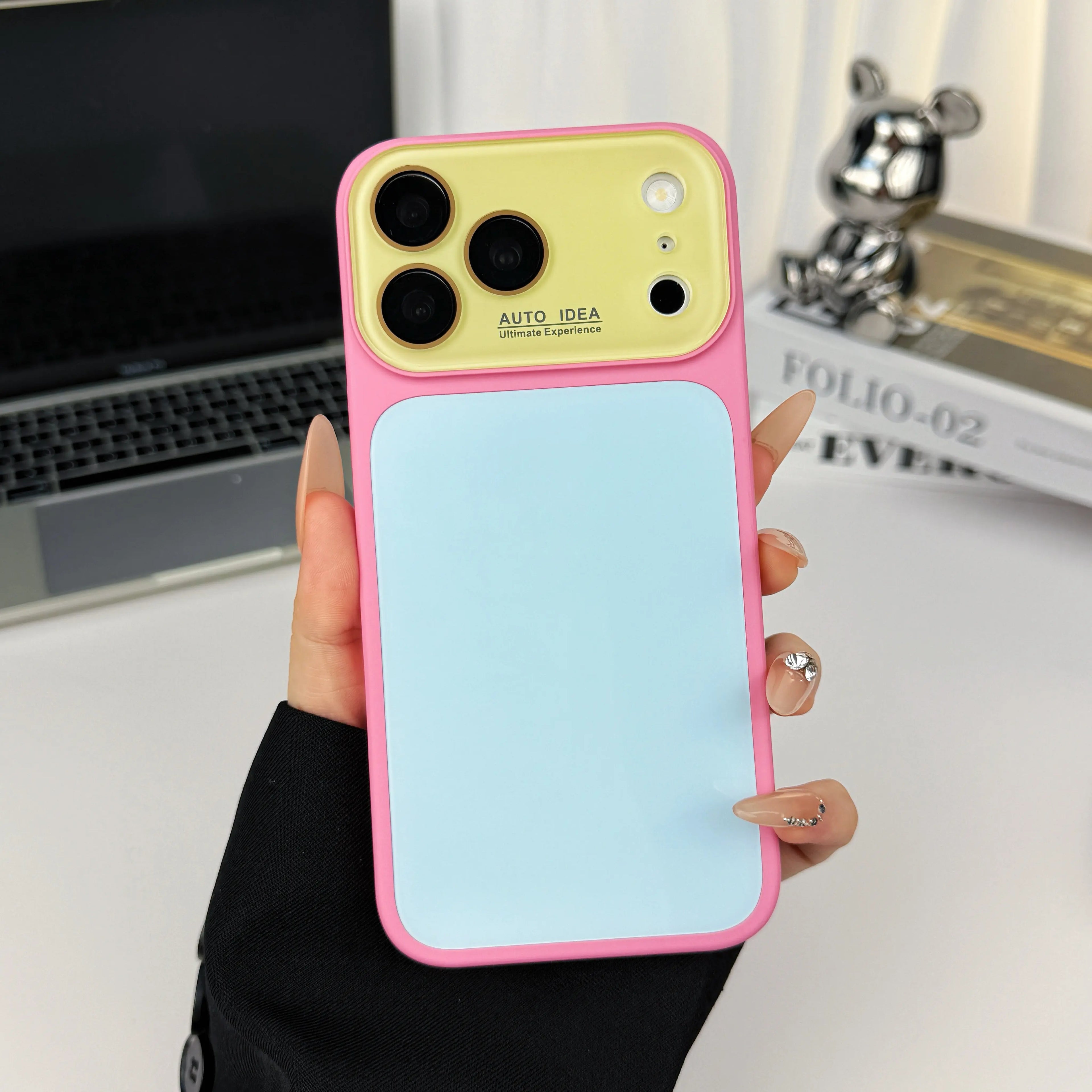 Dopamine Candy Color Crystal Phone Case – Contrast Lens Protection Anti-Drop Cover for iPhone 17 Pro Max