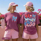 Comfort Colors America 250th Anniversary Shirt – Red White & 250 Patriotic Bow Tee
