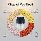 Cordless Electric Garlic Chopper (300ML) – Portable 4-Blade Food Processor & Veggie Grinder
