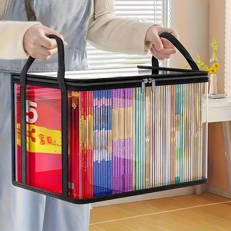 Heavy-Duty Clear Plastic Storage Box: Large Capacity Organizer with Hinged Lid