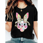 "Lucky Bunny" Easter & St. Patrick's Day Tee: Soft Stretchy Festive Shirt