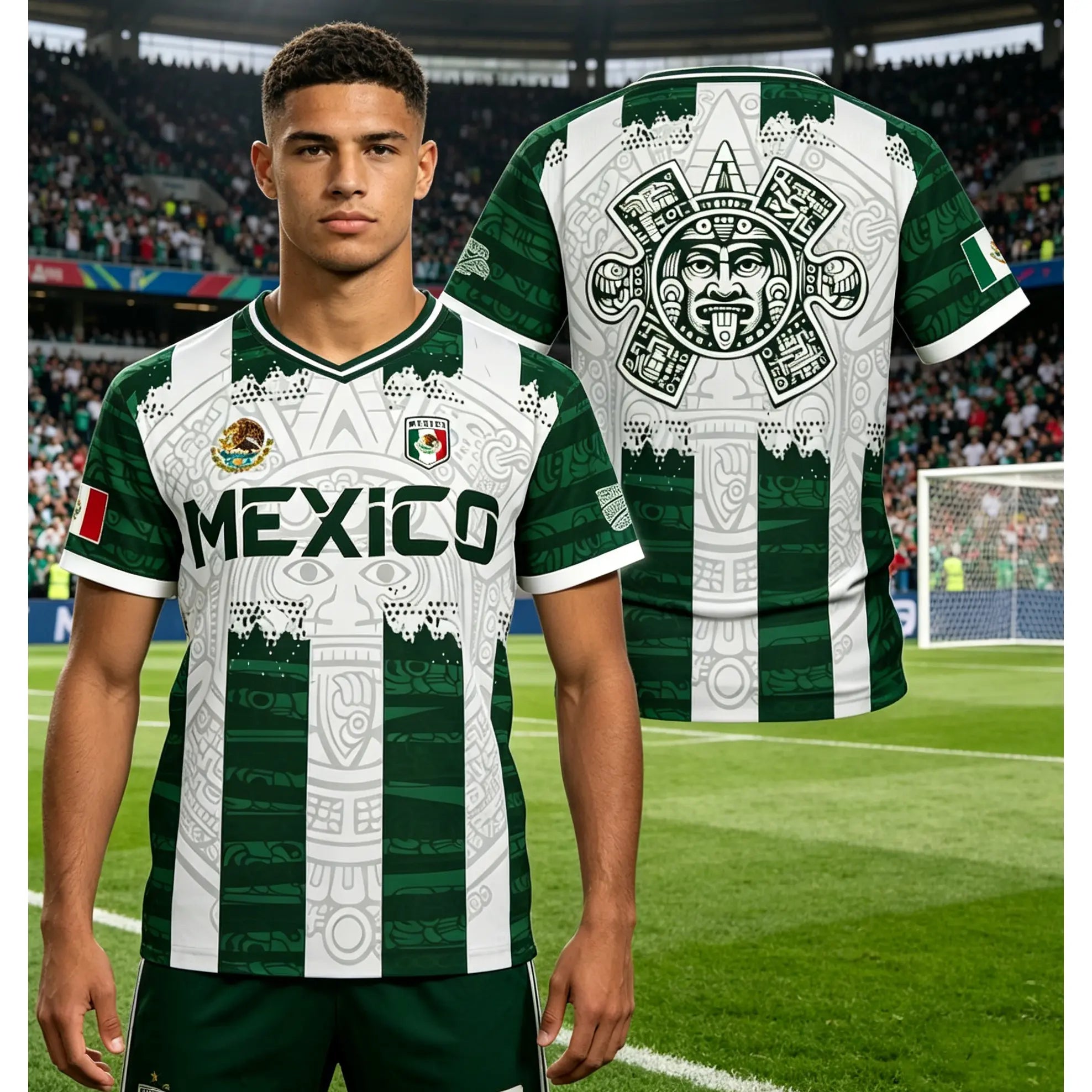 2026 Mexico Aztec Calendar All-Over Print Soccer Jersey