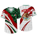 Mexico Flag Eagle V-Neck Jersey – Aztec Pattern Patriotic Soccer Style Shirt