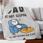 'Dad Is Not Sleeping' Funny Flannel Throw Blanket - Soft Father's Day & Birthday Gift for Dad/Husband