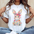 "Easter Bunny with Pink Bow" T-Shirt | Cute Colorful Swirls Graphic Tee