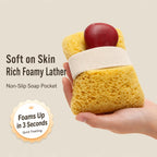 2-Pack Soft Bath Sponge with Soap Pocket – Quick-Foaming Body Scrub Sponge