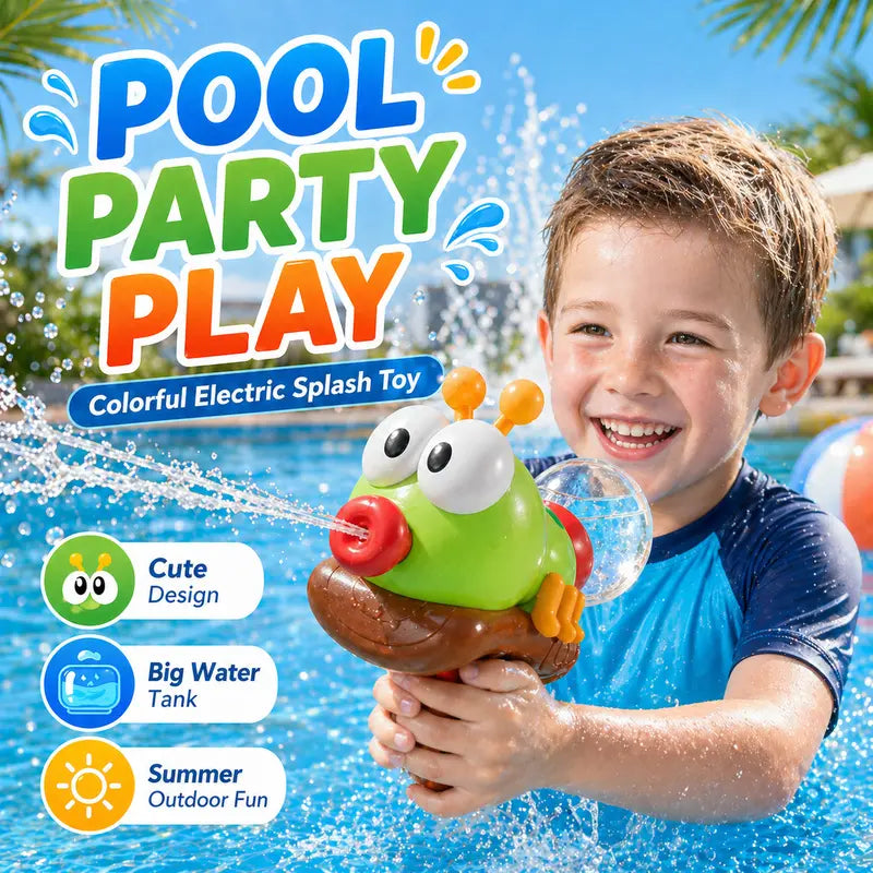 Electric Water Blaster Toy for Kids, Summer Water Blaster Pool Toy with Cute Animal Design, One-Touch Spray Splash Toy for Beach Backyard Outdoor Play Boys Girls