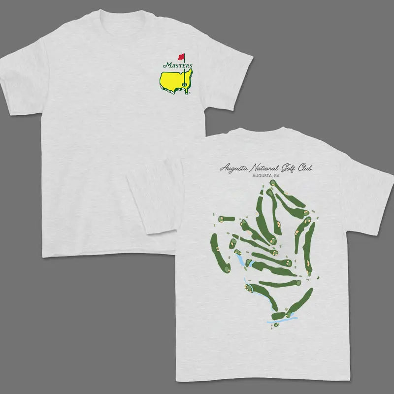 "Augusta National" Full Course Map Tee | Double-Sided Masters Golf Shirt