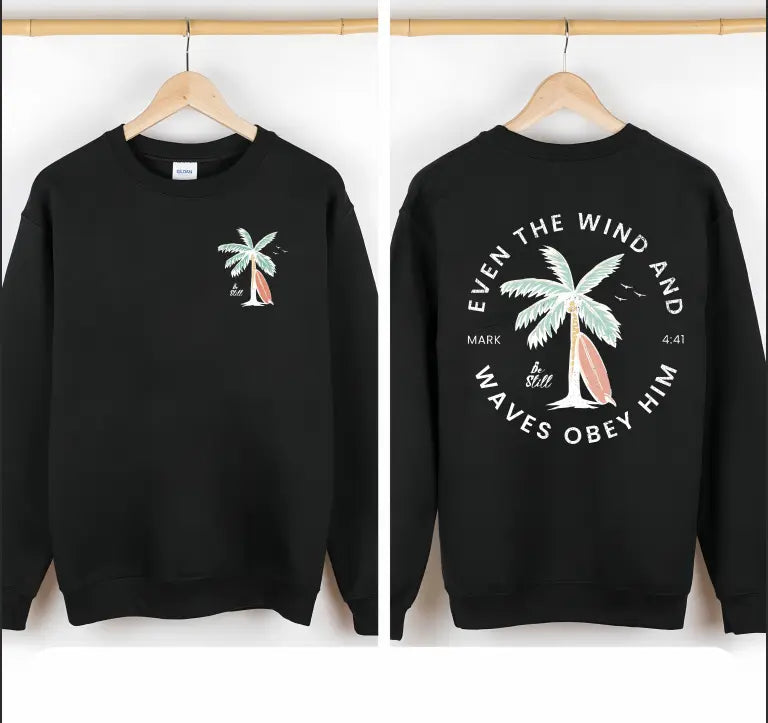 "Beachy Christian" Backprint T-Shirt | Trendy Coconut Tree Bible Verse Tee