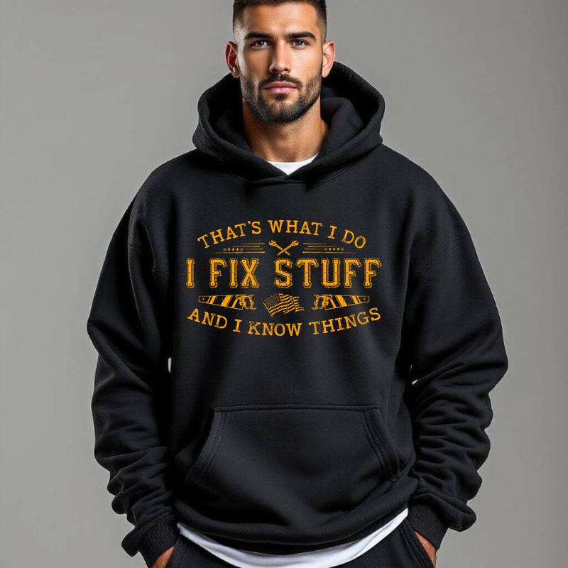 "I Fix Stuff & I Know Things" Hoodie | Funny Blue Collar Mechanic Apparel