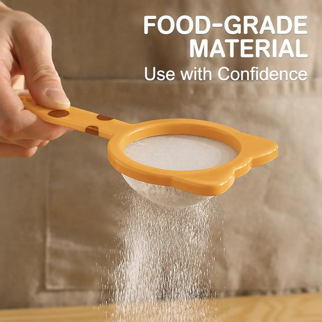 Versatile Fine Mesh Kitchen Strainer for Coffee, Tea & Flour Sifting