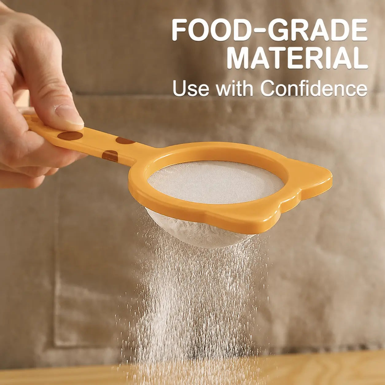 Versatile Fine Mesh Kitchen Strainer for Coffee, Tea & Flour Sifting