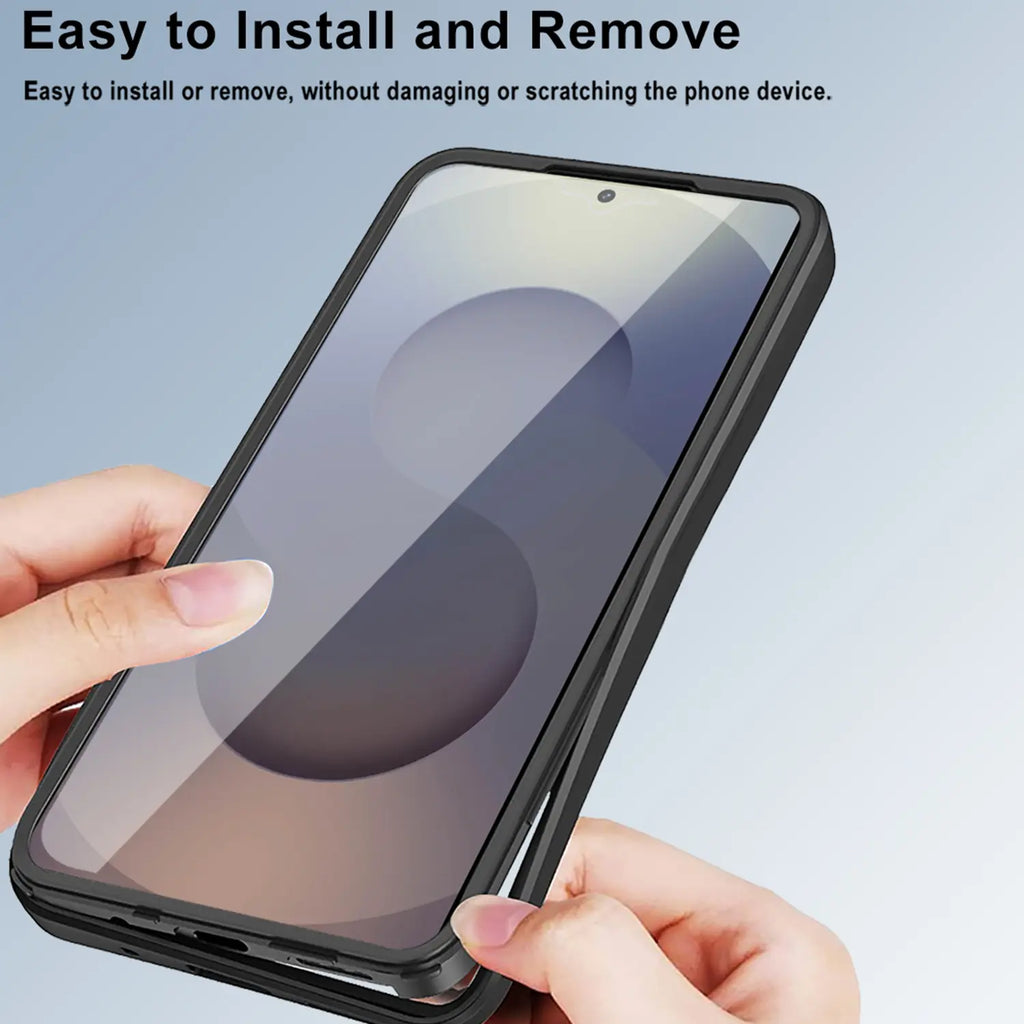 Built-in Screen Protector MagSafe Case – Transparent Rugged Silicone Bumper Cover for Samsung Galaxy S26 Ultra
