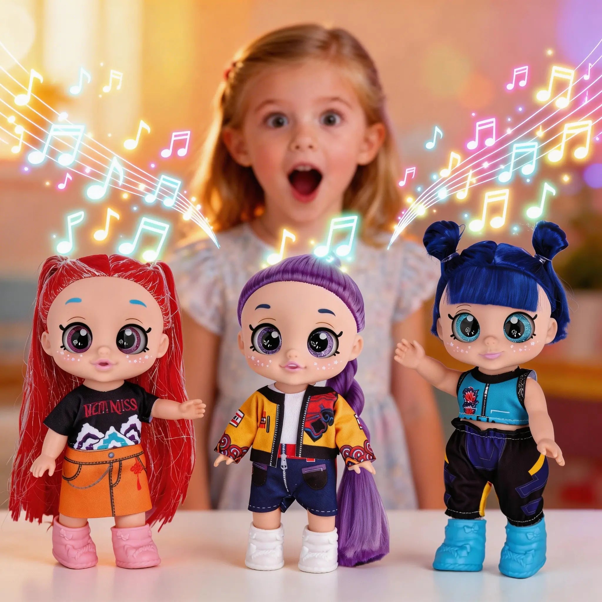 Kpop Anime Idol Action Figures - 5D Shiny Eyes Musical Jointed Doll Gift