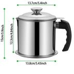 1-Count Stainless Steel Kitchen Oil Dispenser Container – Strainer & Tray Oil Can