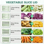 3-in-1 Large Salad Spinner & Vegetable Washer (5.3 Qt) - Includes 5-Blade Slicer, Strainer & Egg Separator