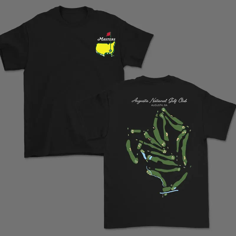 "Augusta National" Full Course Map Tee | Double-Sided Masters Golf Shirt