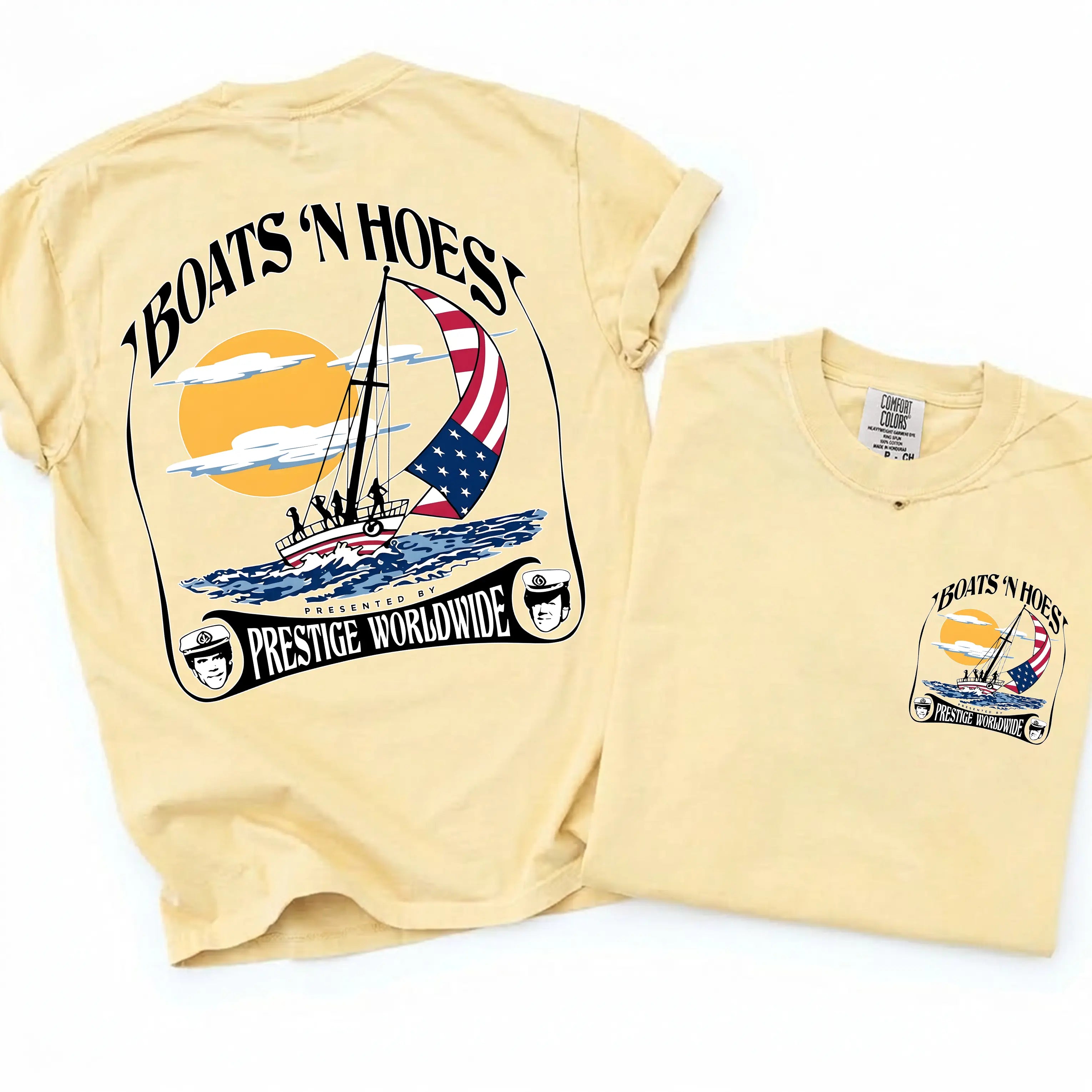 [Comfort Colors] Boats'n Hoez Step Brothers Movie Tee - Vintage Retro Funny Summer Gift Shirt