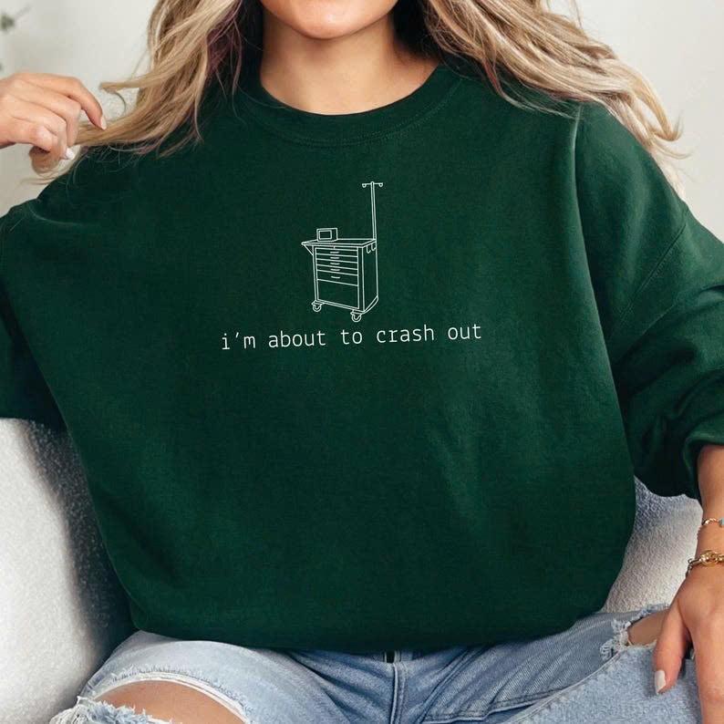 "Burnt Out" Snarky Nurse Sweatshirt | Funny ICU & ER Crewneck