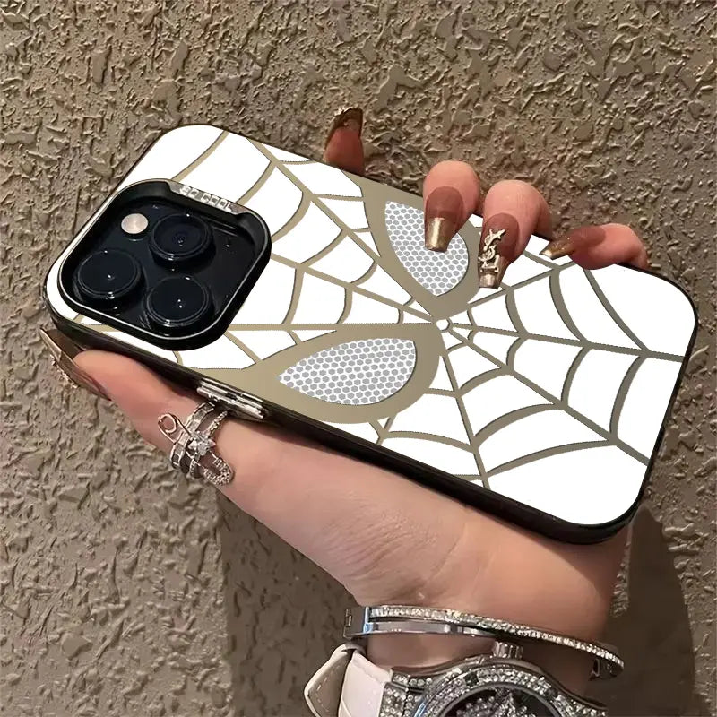 Classic Cool Grid Pattern IMD Laser Phone Case - Military Grade Anti-Drop Shell for iPhone