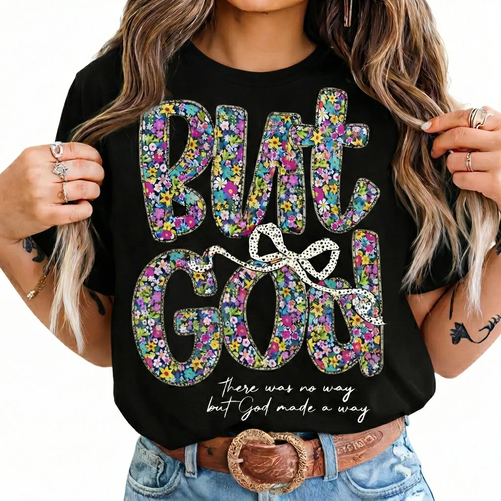 "But God" Wildflower T-Shirt | Women's Floral Christian Faith Tee