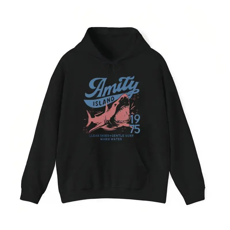 Jaws Amity Island 1975 Tee: Vintage Cotton Movie Gift for Film Buffs