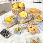 16-Piece Glass Food Storage Containers Set – Airtight Meal Prep & Kitchen Preservation Lids