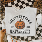 Halloween Town University Pumpkin Sweatshirt – Ash Grey Heavy Cotton Pullover