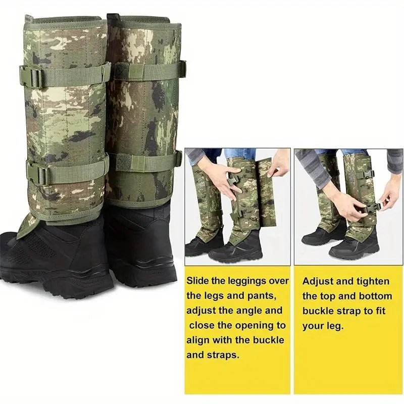 Adjustable Snake-Resistant Leg Gaiters – Durable Protective Gear for Hunting & Hiking