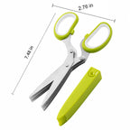 Stainless Steel 5-Blade Scallion Cutter Scissors – Multi-Layer Kitchen Herb Shears