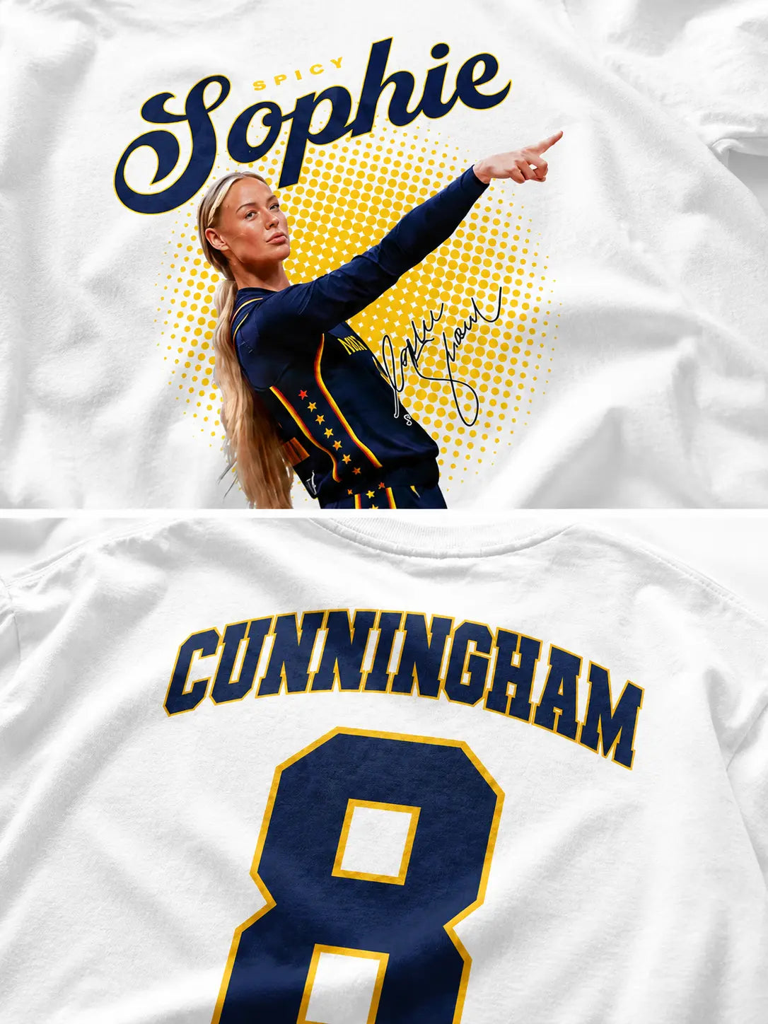 Sophie Cunningham #8 Double-Sided Oversized Cotton Basketball Graphic Tee