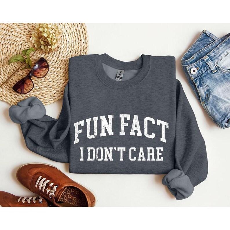 Fun Fact I Don't Care Sarcasm Sweatshirt, Sarcastic Sweater, Sassy Funny Shirt