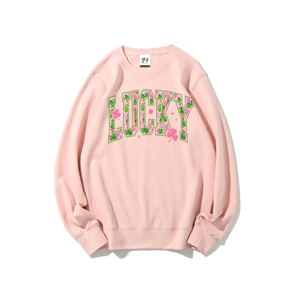 "Lucky" St. Patrick's Day Sweatshirt | Irish Shamrock Graphic Pullover