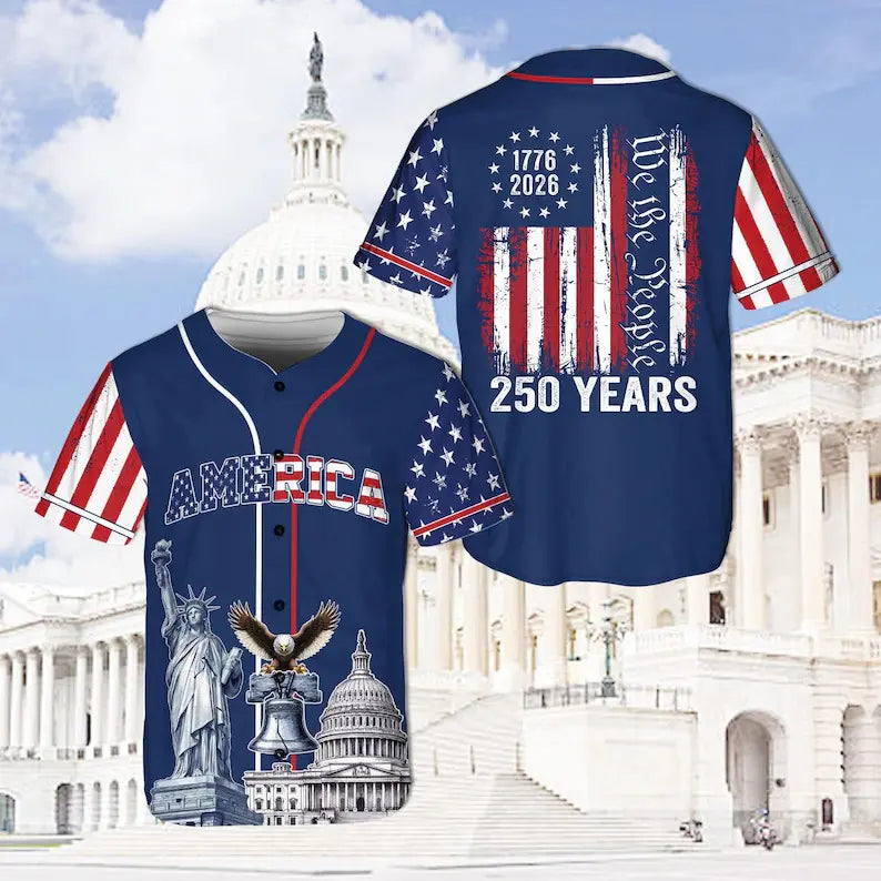 USA 250th Anniversary "1776-2026" Patriotic "We The People" Baseball Jersey