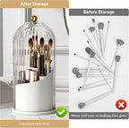 360° Rotating Clear Toothbrush Holder with Transparent Door – Countertop Bathroom Vanity Organizer (1-Pack)