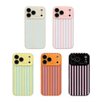 Retro Stripe High-Contrast Phone Case – Skin-Friendly Anti-Drop Lens Cover for iPhone 17 Pro Max