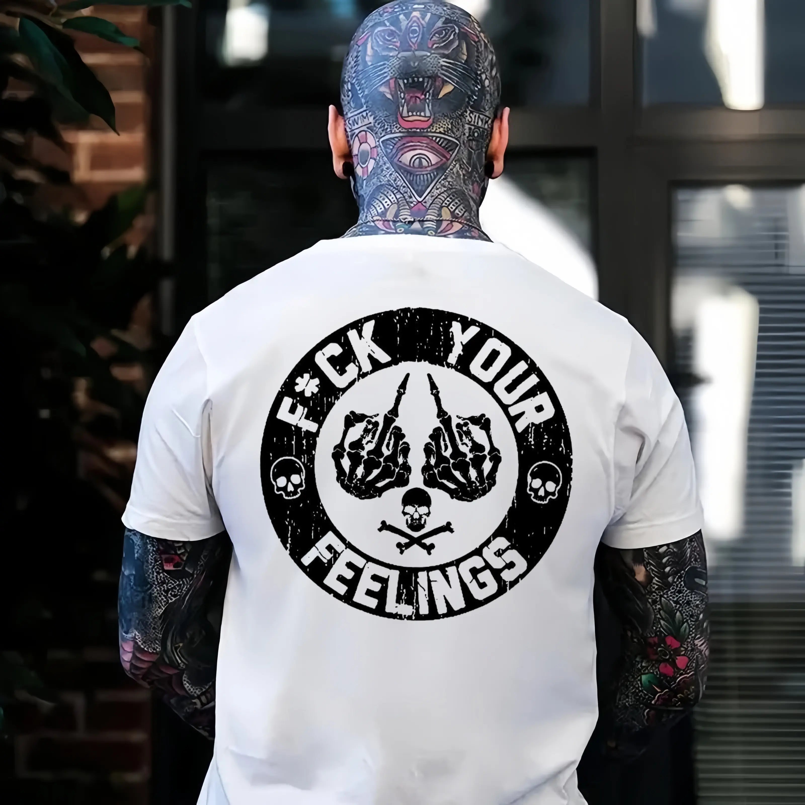 "F*ck Your Feelings" Skull T-Shirt | Edgy Sarcastic Statement Graphic Tee