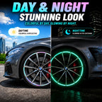 60-Piece Glow in The Dark Reflective Wheel Rim Stickers – Waterproof Universal Decals for Cars