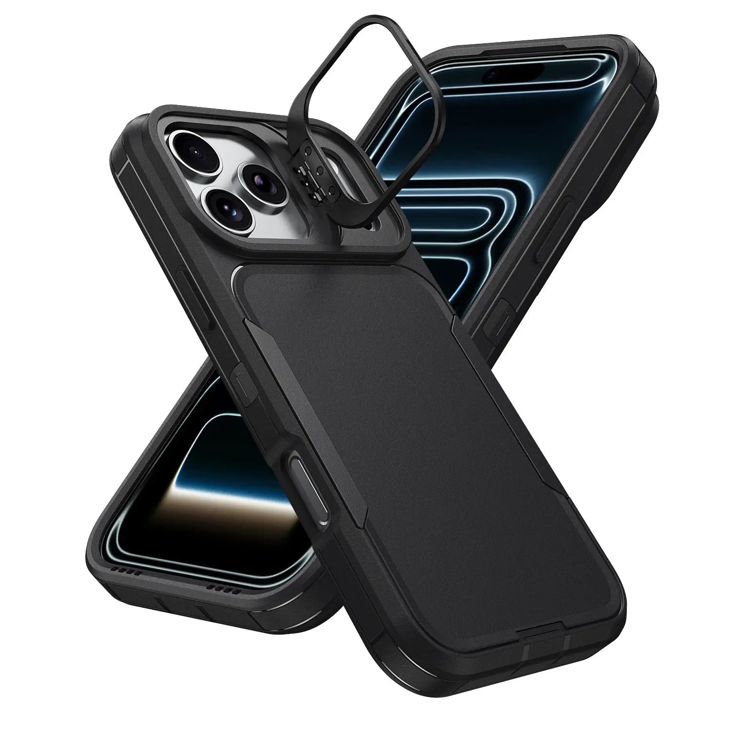 iPhone Military-Grade Heavy Duty Case with Camera Kickstand & Rugged Protection