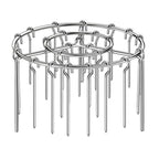 2 Counts Air Fryer Skewer Rack, Round Grill with Stainless Steel, Flat Edges