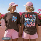 Comfort Colors America 250th Anniversary Shirt – Red White & 250 Patriotic Bow Tee